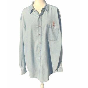 Dilbert Cartoon River Washed Denim Shirt By Aspen Gold Size X-Large